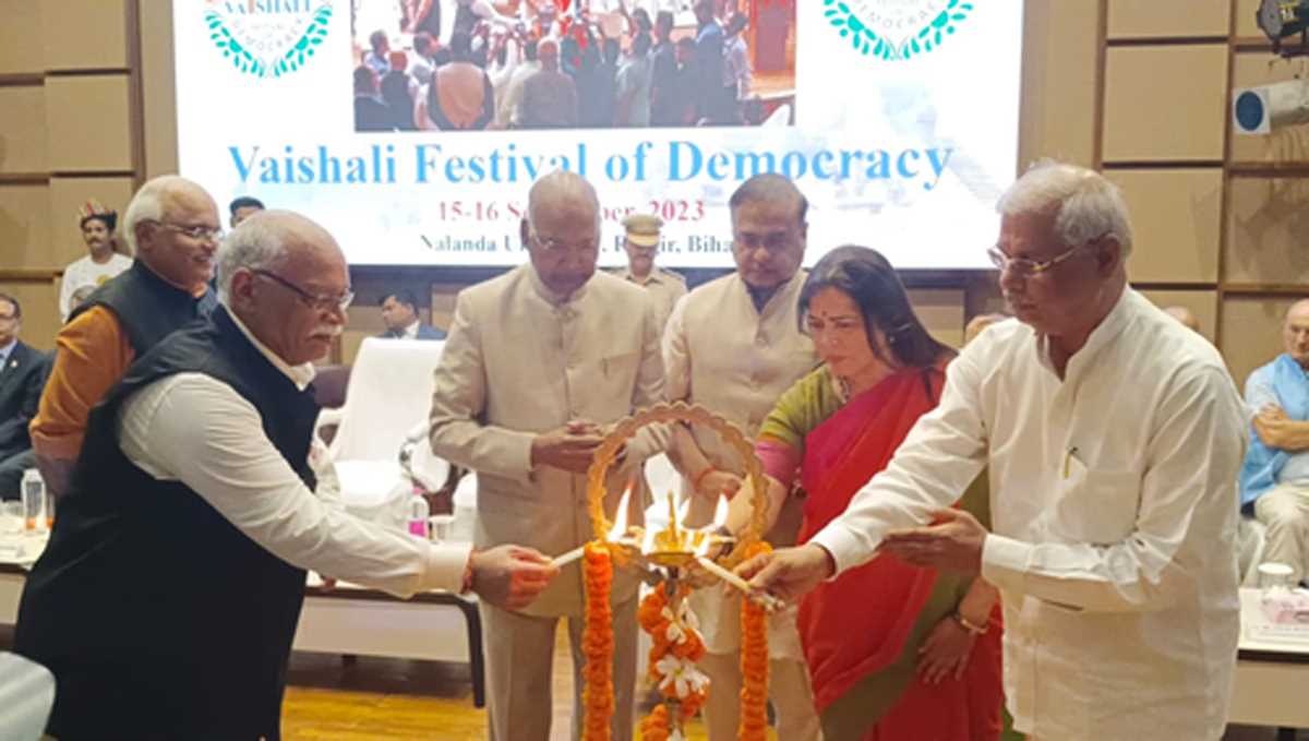 नालंदा विश्वविद्यालय में वैशाली फेस्टिवल ऑफ डेमोक्रेसी शुरू, कोविंद ने कहा, भारत में गणतंत्र सदियों पहले आया